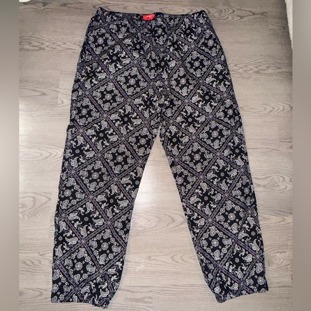 Supreme Black and White Bandana Pants